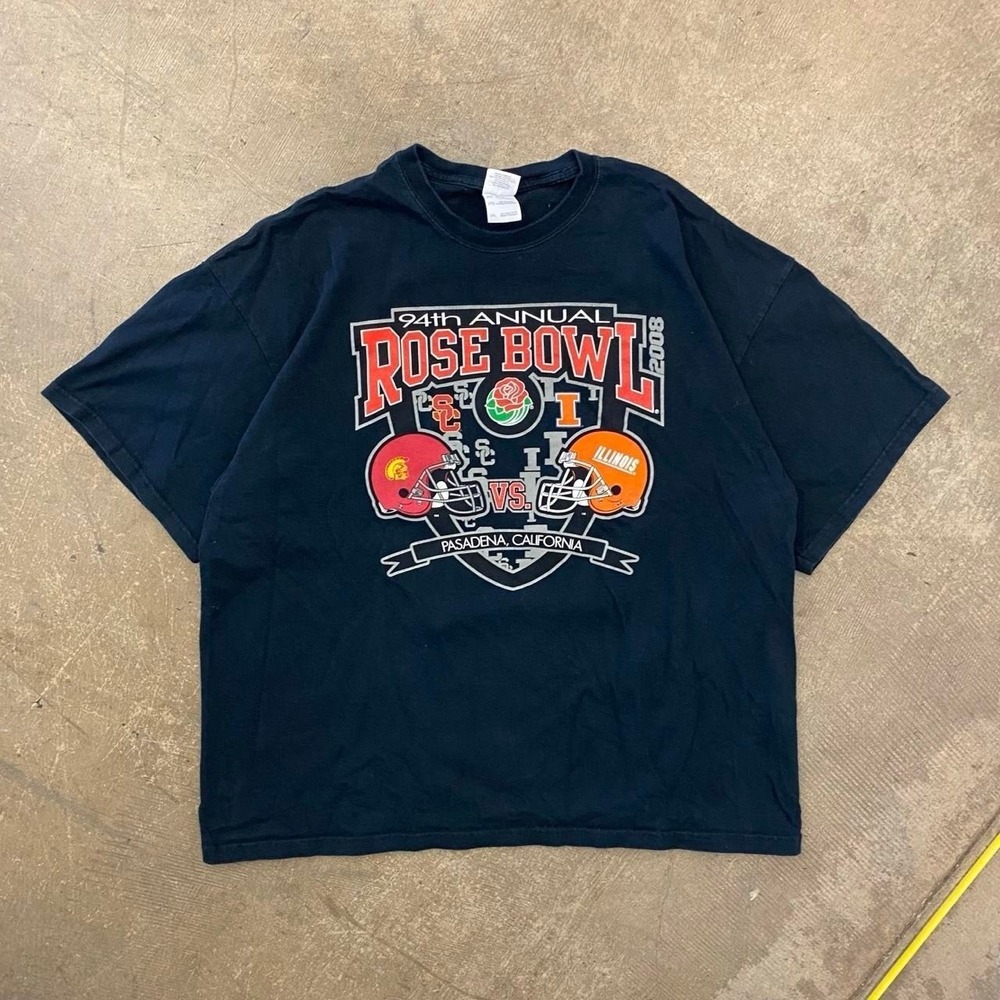 Vintage College Football Rose Bowl USC Vs Illinois 2008 Size XXL